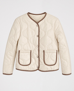 Kurze Steppjacke in Creme