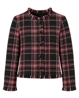 Boucle-Tweed Jacke mit Karodesign