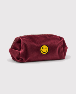 Samt Kosmetiktasche in Beere