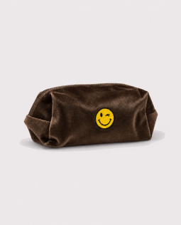 Samt Kosmetiktasche in Braun