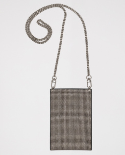 Handytasche mit Strass in Silber
