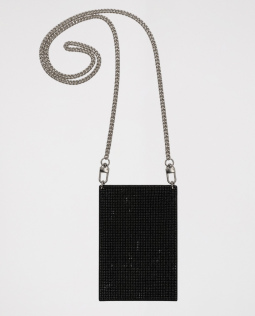 Handytasche mit Strass in Schwarz