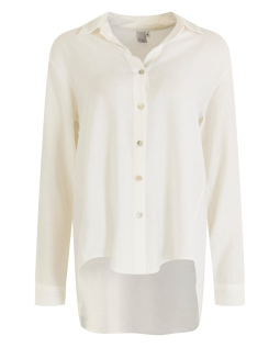 Lässige Hemdkragenbluse in Creme
