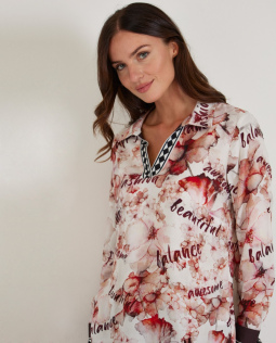 Batik Bluse mit Blumen