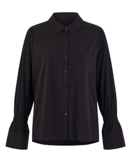 Hemdkragenbluse in Schwarz 