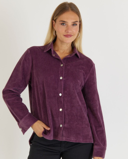 Cordbluse mit Druckknöpfen