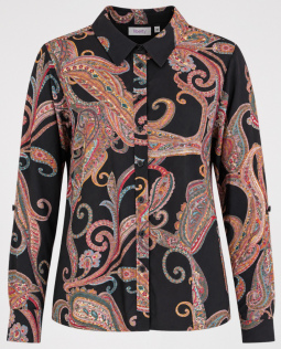 Hemdkragenbluse mit Paisleydruck