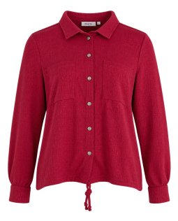 Hemdkragenbluse in Pink mit Kordelzug