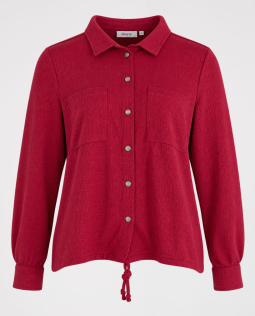 Hemdkragenbluse in Pink mit Kordelzug