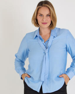 Schluppenbluse in Hellblau
