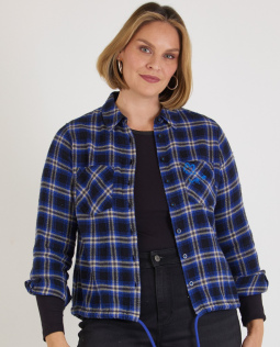 Kariertes Flanellhemd in Blau