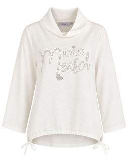 Bluse in Creme mit Rollkragen