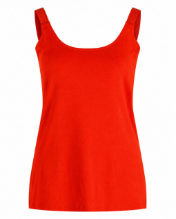 Basic-Top mit Glitzerträger in Rot