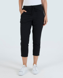 7/8 Joggpants mit Zipper in Schwarz