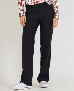Winter Stretch Hose in Schwarz mit weitem Bein