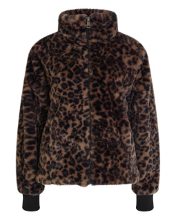 Kurze Leo Felljacke in Braun