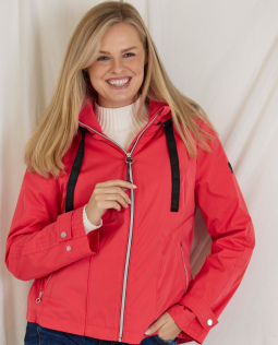Übergangsjacke in Coral mit Kapuze