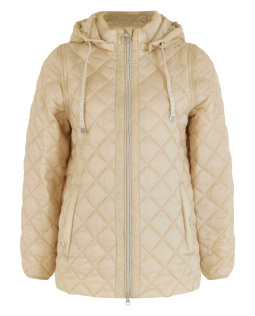 2-In-1 Steppjacke / Weste mit Kapuze in Beige