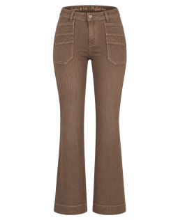 Sophie Strass- Jeanshose mit weitem Bein in Braun