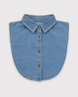 Denim Bluseneinsatz mit Perlen