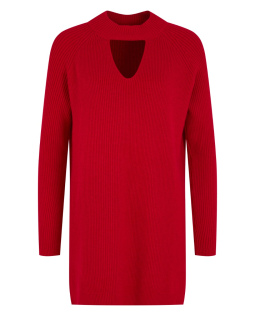 Strickkleid in Rot mit Cut-Out