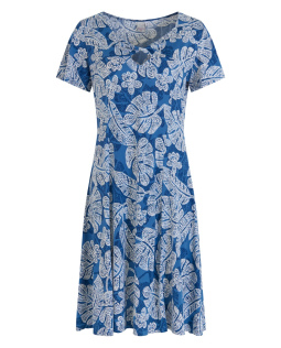 Fließendes Kleid mit Blätterdruck