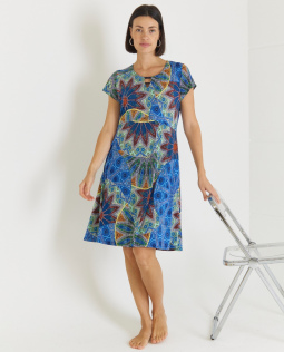 Fließendes Kleid mit Mandala Druck