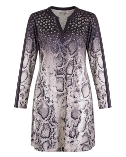 Knielanges Kleid mit Schlangendruck