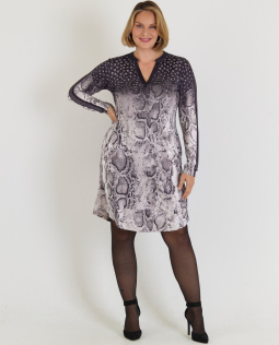 Knielanges Kleid mit Schlangendruck