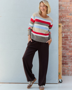 Gestreifter Pullover im Farbmix