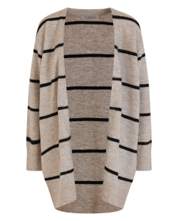 Lange Strickjacke mit Streifen