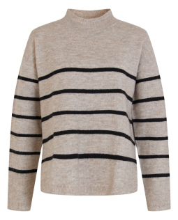 Gestreifter Pullover mit Stehkragen
