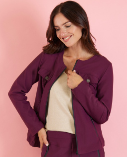 Blazer in Bordeaux mit Reißverschluss