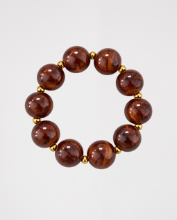 Marmoriertes Perlenarmband in Dunkelbraun