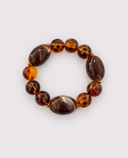 Perlenarmband mit Leodetails in Braun
