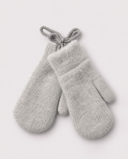 Fäustlinge mit Angora-Wolle in Silber 