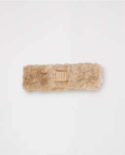 Kuscheliges Stirnband aus Fellimitat in Beige