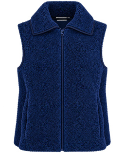 Teddy-Fleece Weste in Marine