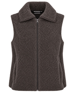 Teddy-Fleece Weste in Grau