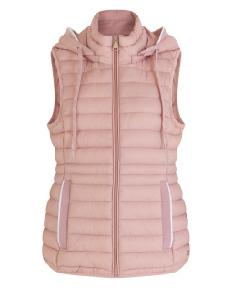 Steppweste in Rosa mit abnehmbarer Kapuze