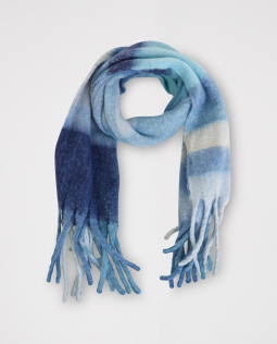 Kuschelweicher Fransenschal in Blau