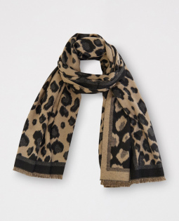 Weicher Schal mit Leodesign in Schwarz