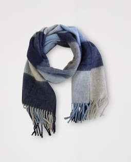 Karo Winterschal in Blau