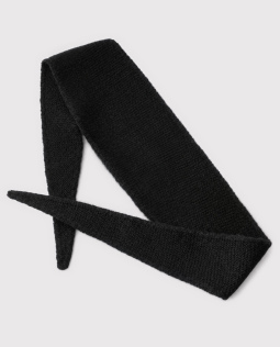 Gestrickter Minischal mit Wollanteil in Schwarz