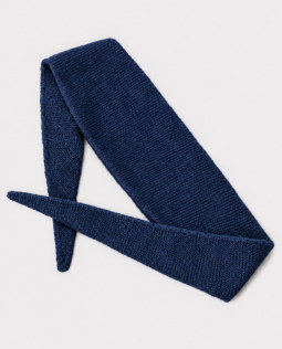 Gestrickter Minischal mit Wollanteil in Blau