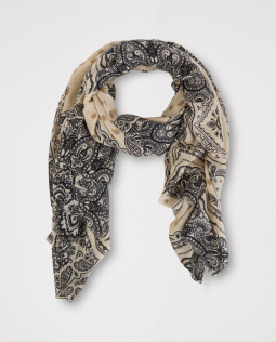 Leichter Schal mit Paisley Druck in Schwarz