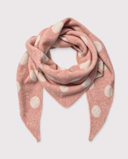 Dreiecksschal in Rosa mit Punkten