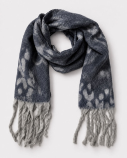 Kuschelschal mit Leoherzen in Blau