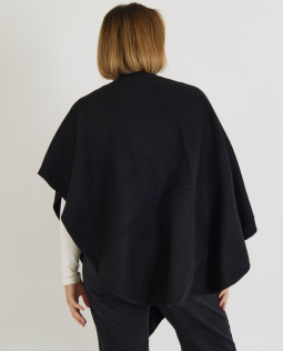 Poncho mit Schlaufe in Schwarz