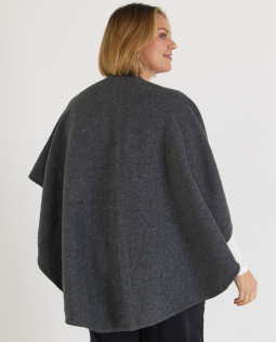 Poncho mit Schlaufe in Anthrazit